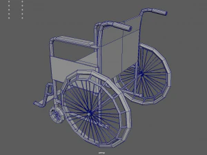 Low Poly Wheelchair 01 3D Model