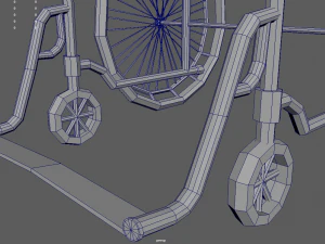 Low Poly Wheelchair 01 3D Model