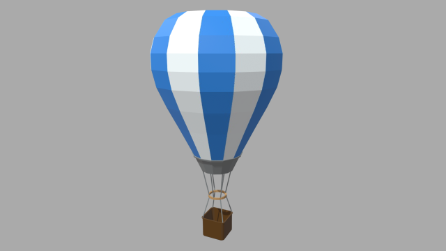 Low Poly Hot Air Balloon Modello 3D .c4d .max .obj .3ds .fbx .stl .blend 
