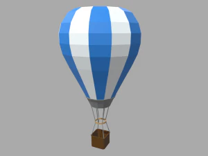 Bal&atilde;o de ar quente Low Poly Modelo 3D
