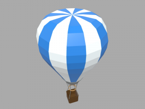 Low Poly Hot Air Balloon Modello 3D