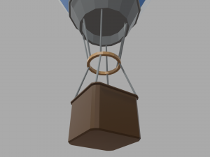 Low Poly Hot Air Balloon Modello 3D