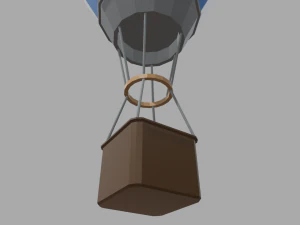 Low Poly Hot Air Balloon 3D Model