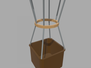 Low Poly Hot Air Balloon Modello 3D