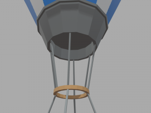 Low Poly Hot Air Balloon Modello 3D