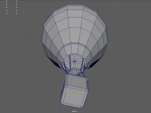 Low Poly Hot Air Balloon Modello 3D