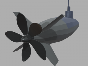 Low Poly Submarine 01 3D 模型