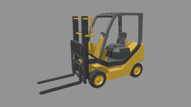 Low Poly Forklift 01 Model 3D .c4d .max .obj .3ds .fbx .stl .blend 