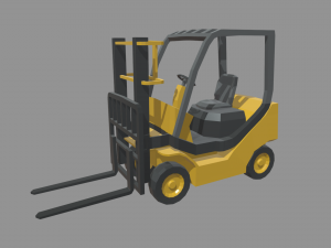 Low Poly Forklift 01 3D Model