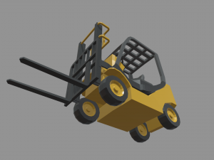 Low Poly Forklift 01 Model 3D