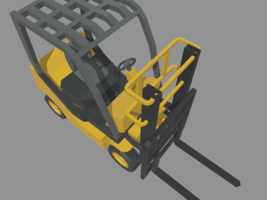 Low Poly Forklift 01 Model 3D