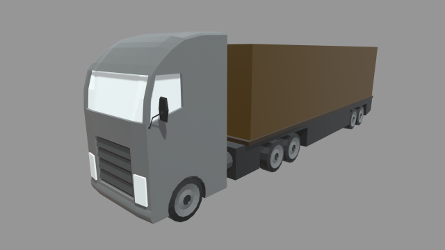 Low Poly Truck 02 3D Model .c4d .max .obj .3ds .fbx .stl .blend 