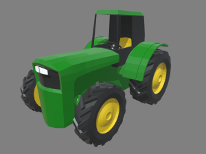 Low Poly Tractor 01 3D Model