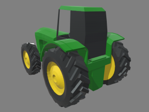 Low Poly Tractor 01 Model 3D