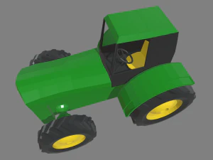 Low Poly Tractor 01 3D Model