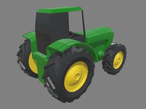 Low Poly Tractor 01 Model 3D