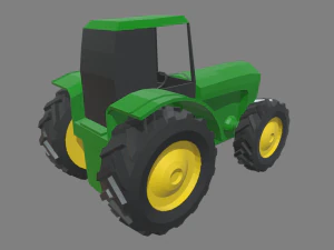 Low Poly Tractor 01 3D Model