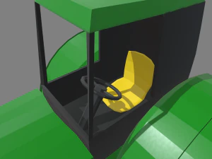 Low Poly Tractor 01 3D Model