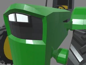 Low Poly Tractor 01 3D Model