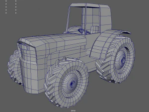 Low Poly Tractor 01 3D Model