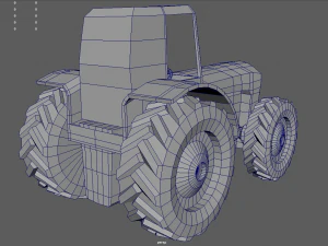 Low Poly Tractor 01 3D Model