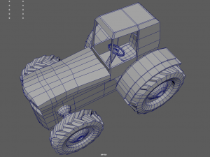 Low Poly Tractor 01 Model 3D