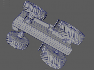 Low Poly Tractor 01 Model 3D