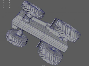 Low Poly Tractor 01 3D Model