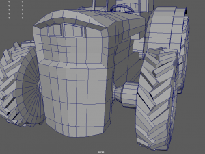 Low Poly Tractor 01 Model 3D