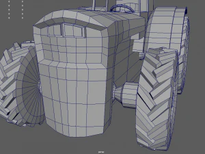 Low Poly Tractor 01 3D Model