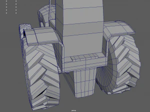 Low Poly Tractor 01 3D Model
