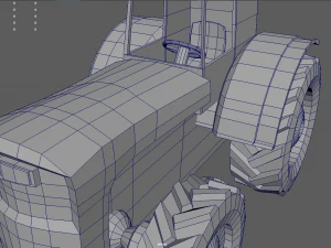 Low Poly Tractor 01 3D Model