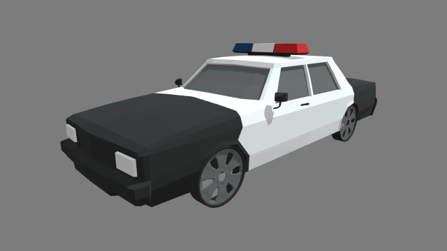 Low Poly Police Car 01 Model 3D .c4d .max .obj .3ds .fbx .stl .blend 
