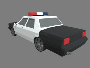 Low Poly Police Car 01 3D Model
