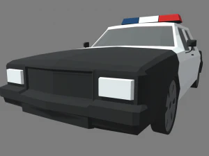 Low Poly Police Car 01 3D Model