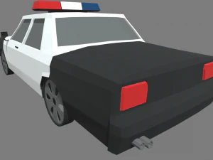Low Poly Police Car 01 3D Model