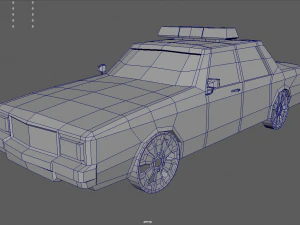 Low Poly Police Car 01 3D Model