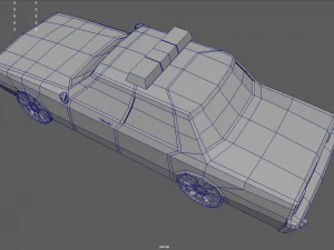 Low Poly Police Car 01 3D Model