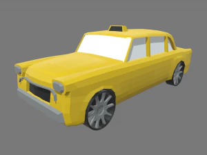 Taxi basso poli 01 Modello 3D