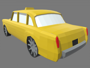 Low Poly Taxi 01 Modello 3D