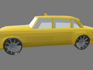 Low Poly Taxi 01 Modello 3D