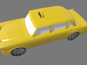 Low Poly Taxi 01 Modello 3D