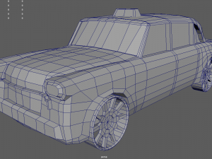 Low Poly Taxi 01 Modello 3D