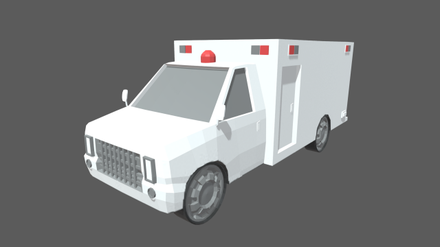 Low Poly Ambulance 01 3D Model .c4d .max .obj .3ds .fbx .stl .blend 