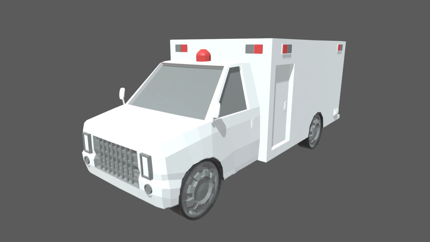 Low Poly Ambulance 01 3D Model .c4d .max .obj .3ds .fbx .stl .blend 