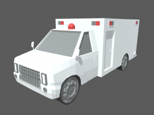 Low Poly Ambulance 01 Model 3D