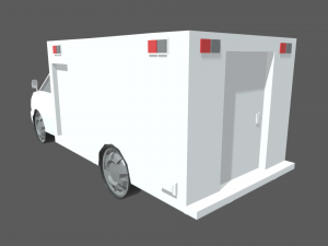 Low Poly Ambulance 01 3D Model
