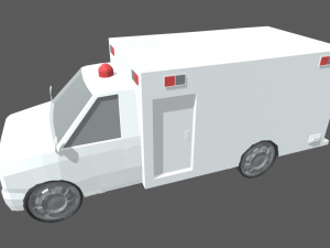 Low Poly Ambulance 01 3D Model