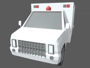 Low Poly Ambulance 01 3D Model
