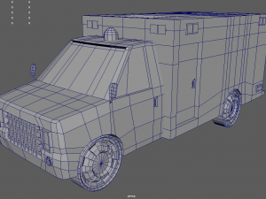 Low Poly Ambulance 01 3D Model